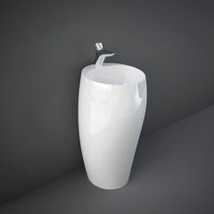 На фото Раковина монолитная отдельностоящая RAK Ceramics Sanitaryware Cloud CLOFS5001AWHA 495*495 ОАЭ