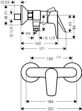 На фото Змішувач для душу Hansgrohe Talis E 71760700 Німеччина