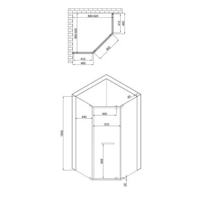 На фото зображено Душова кабіна Lidz Dozorca SC90x90.BLA.LOW.TR п'ятикутна з прозорим склом Польща