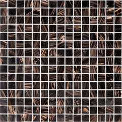 На фото Мозаика Mozaico De Lux K-MOS CBB003 Dark Brown 327*327 на сетке Китай