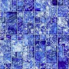 На фото Мозаика Mozaico De Lux CL-MOS BSBW1122 Blue Fantasy 300*300 на сетке Китай