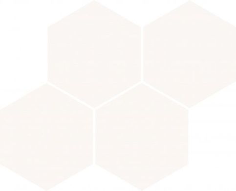 На фото Плитка Konskie Group Java Hexagon White Glossy Mosaic 21*26 Польща