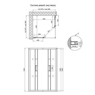 На фото изображено Душевая кабина Qtap Taurus CRM1011SC6 100*100 квадратная со стеклом Clear Чехия