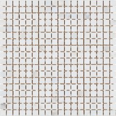 На фото Мозаика Mozaico De Lux K-MOS CBMS2281M White Stone 305*305 на сетке Китай
