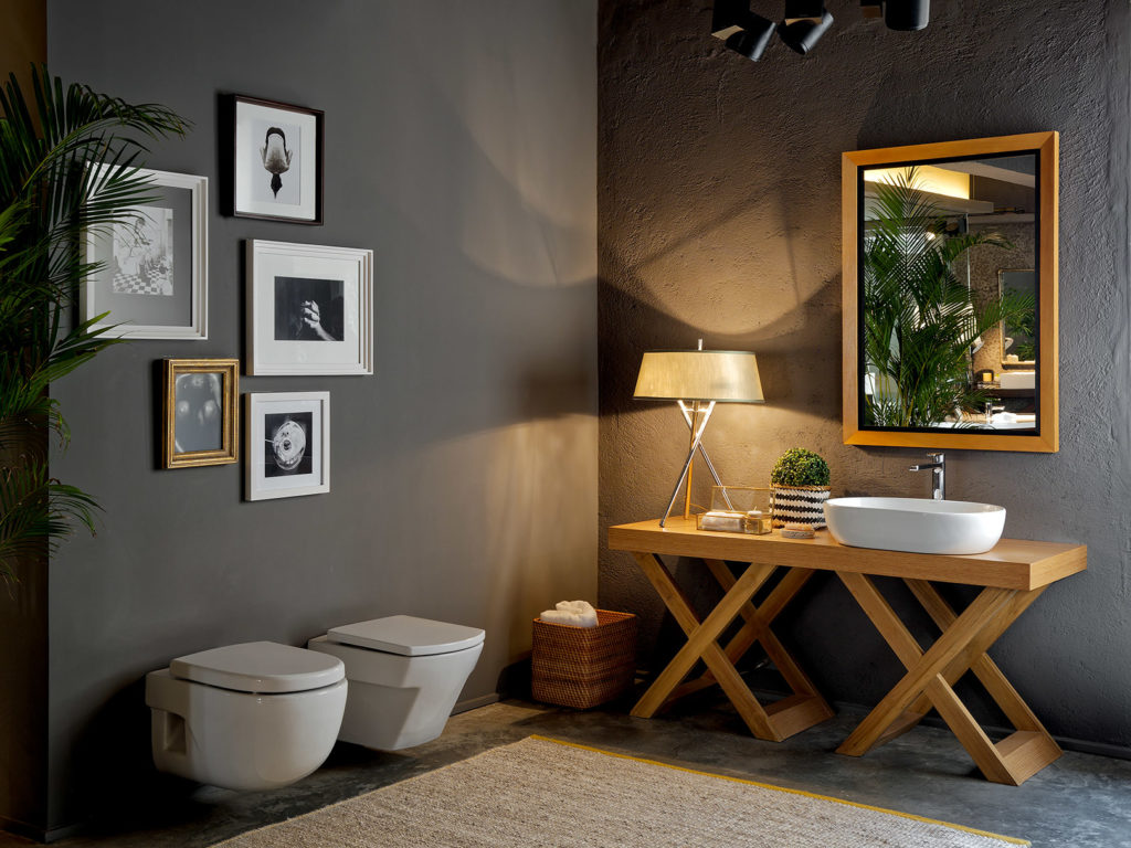 зображена ванна кімната в інтер'єрі сучасного стилю, фото сучасної ванної кімнати