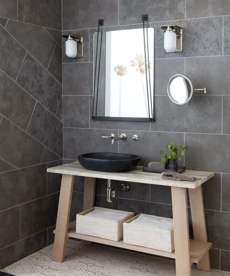 ідеї використання керамічної плитки для маленької ванної кімнати, фото
